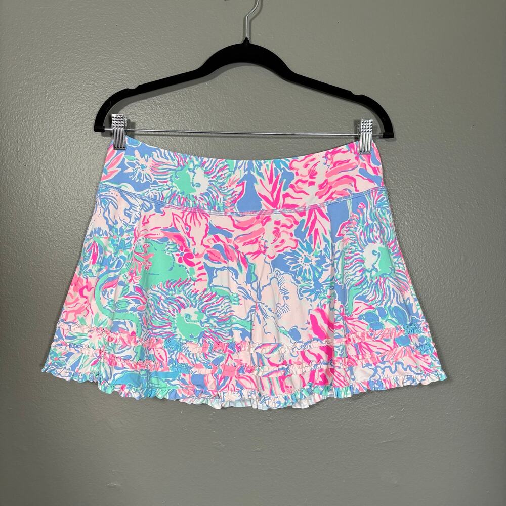 Lilly Pulitzer Luxletic Fionna Viva La Lilly Colorful Ruffle Skort - Size Medium